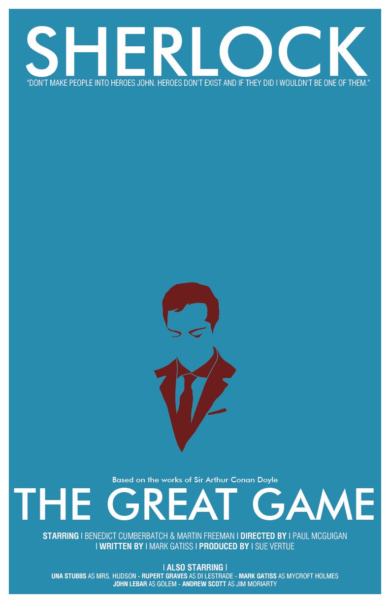 Sherlock Art Print: "The Great Game" - An 11x17 Modern Mystery Poster