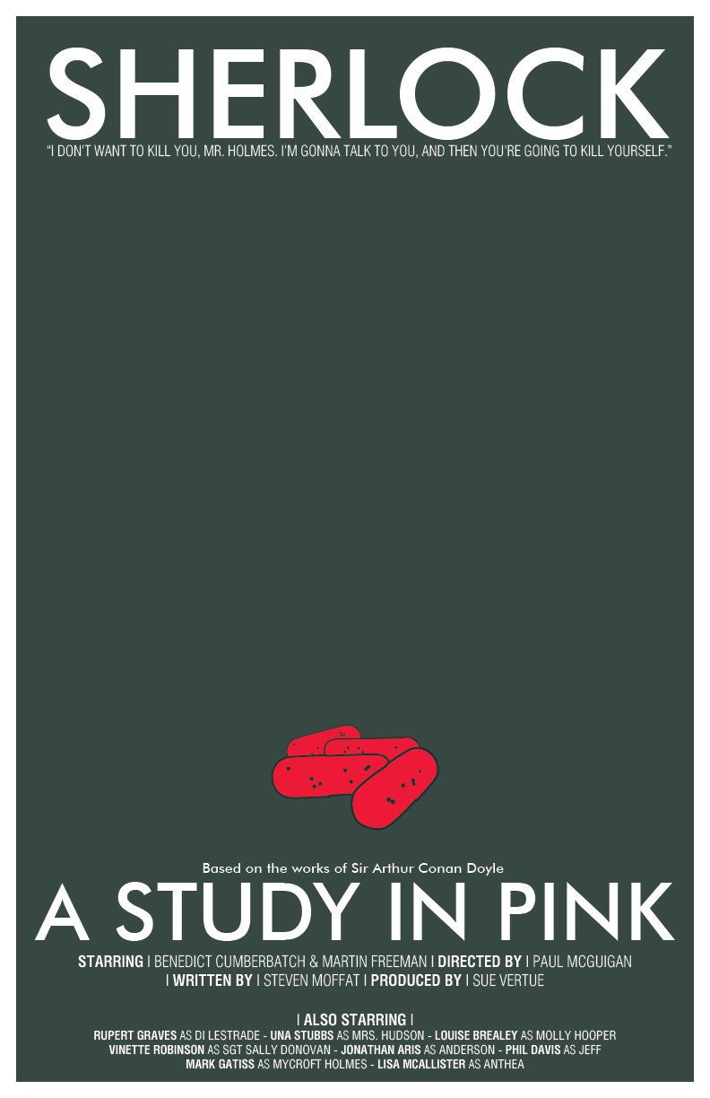 Sherlock Art Print: "A Study in Pink" - An 11x17 Modern Mystery Poster
