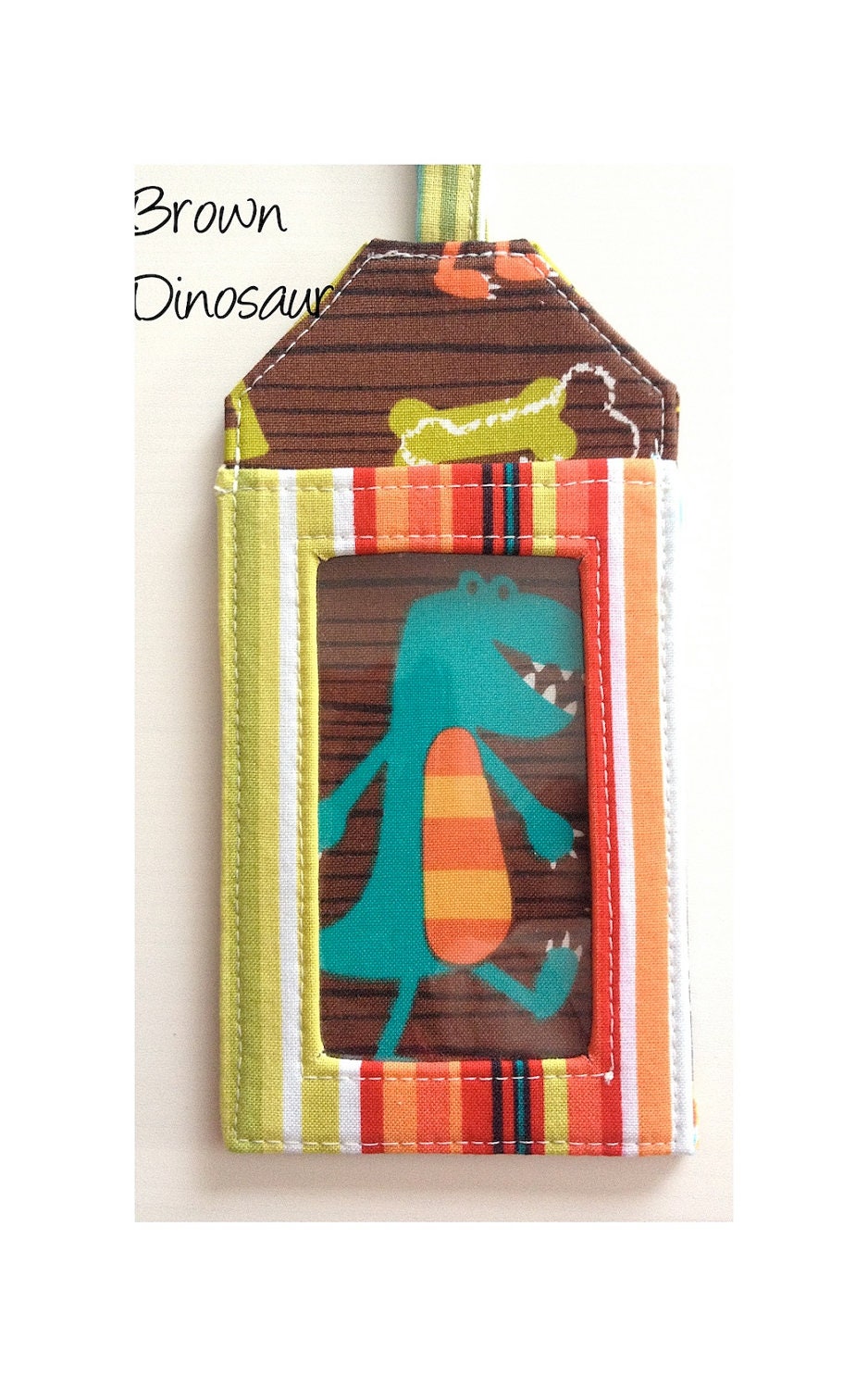 CLEARANCE SALE - Luggage Tag Brown Dinosaur for Boys