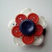 Patriotic Red, White ,Blue or Pastel Blue, Pink and White Button French Barrette/ Scarf Clips