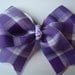 Purple and Lavender Plaid Girls Hair Bow, Hair Clip