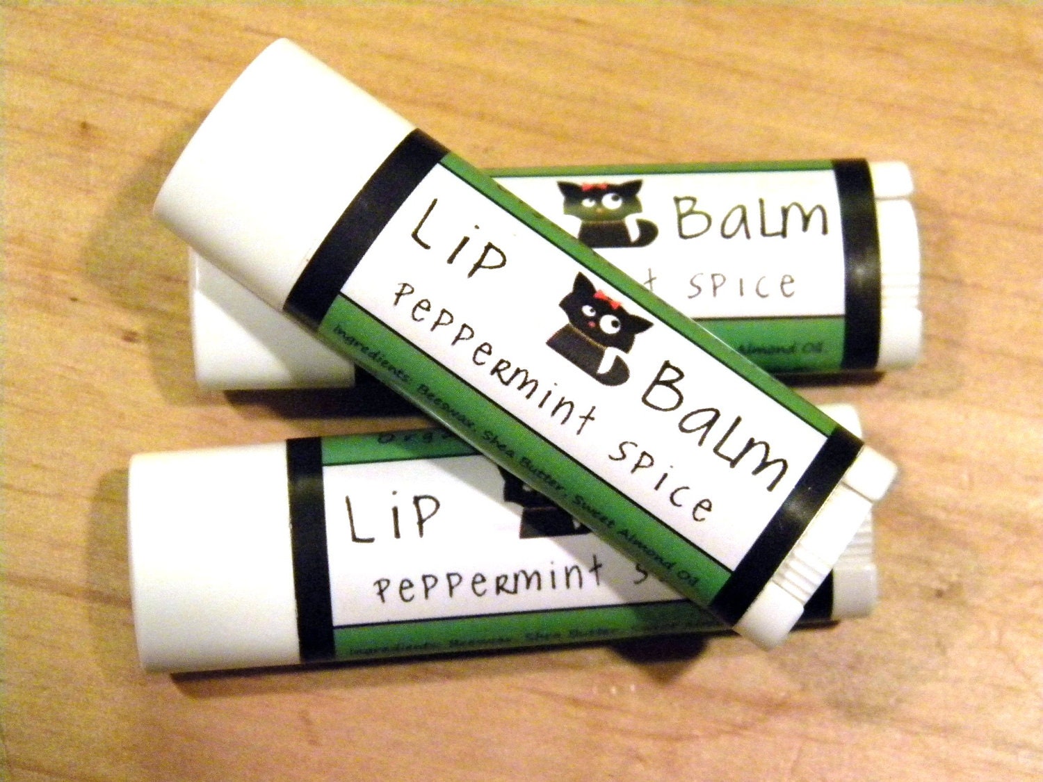 LIMITED Peppermint Spice Lip Balm- .15 oz Handmade Organic Lip Moisturizer with Essential OIls Mint and Cinnamon