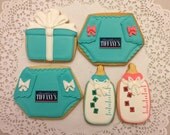 Tiffany style Baby Shower cookies