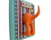Dog Tail Leash Holder Dog - Paws, Bones and Dogs OH MY - Personalize it with Optional Letter Tiles