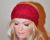 Headband Earwarmer Head wrap Ear warmer CHOOSE COLOR Cranberry Red Hair Band Button Valentine's Day Gift