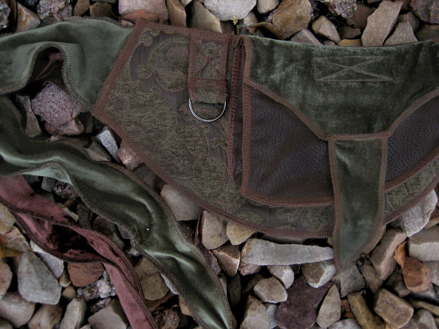 Moss Green - Festival Pocket Belt - Utility belt - Burlesque - Bohemian - elf punk