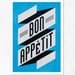 Bon appetit (blue, black) Large illustration print 11.70 x 16.50 (A3). (Special spring offer: Get a geometric poster for free)