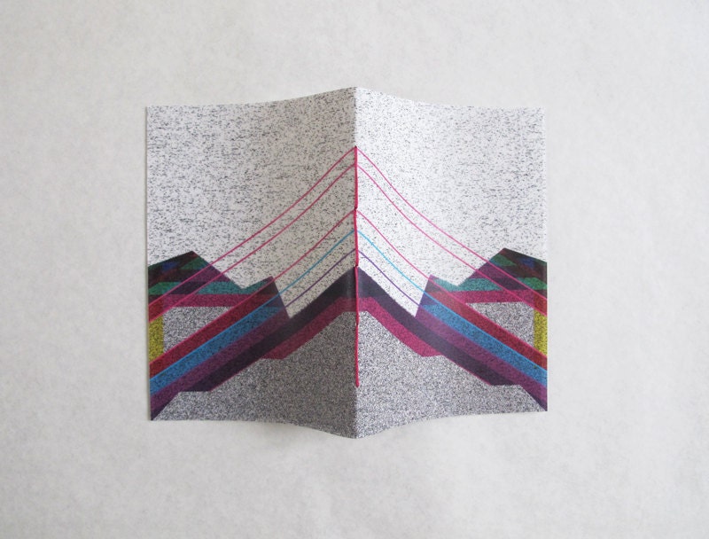 Hand sewn A6 notebook - symmetry - Last one