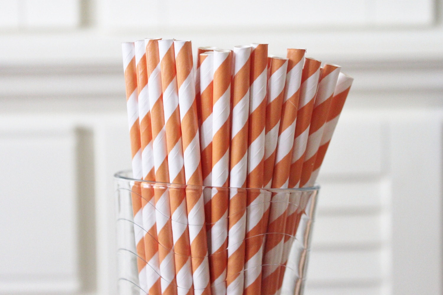 25 Orange Paper Straws Striped Retro Vintage Style Carnival Circus Wedding Birthday Bridal Baby Shower W/ Printable Flags I Created Il_570xn