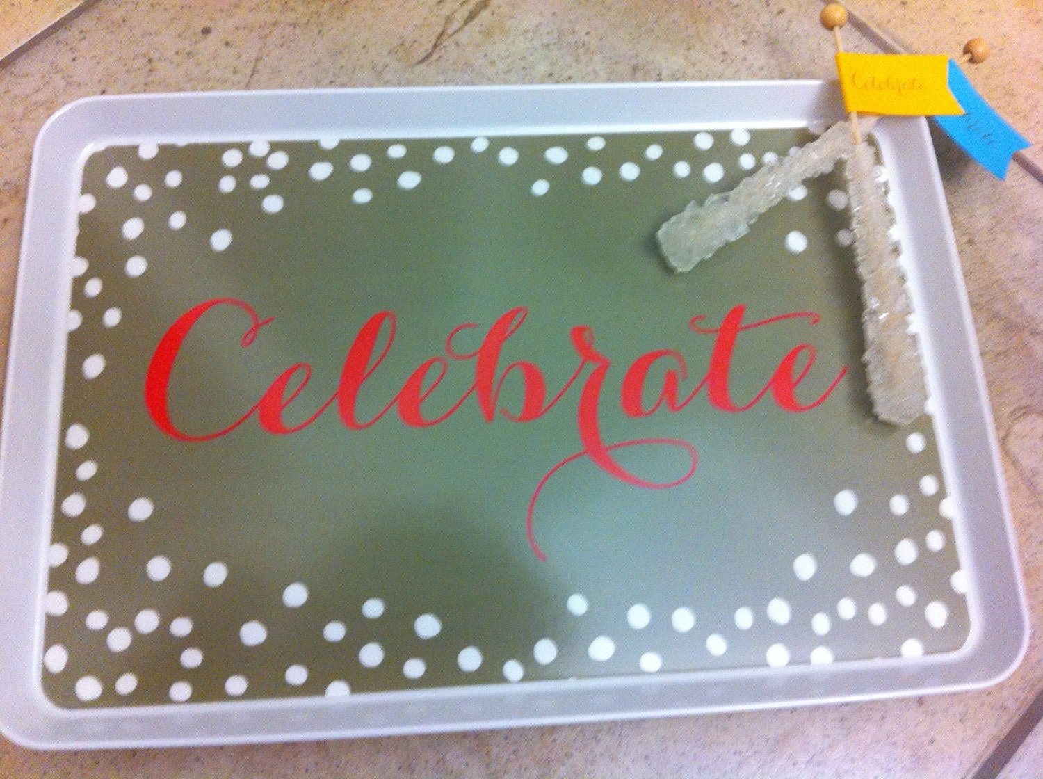 Gold and Neon Celebrate Design Serving Tray Il_170x135