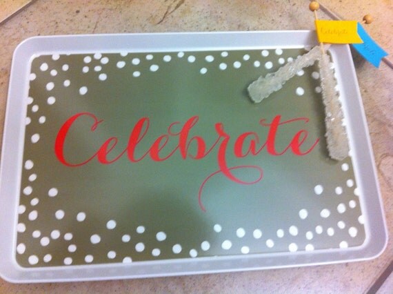 Gold and Neon Celebrate Design Serving Tray Il_570xn