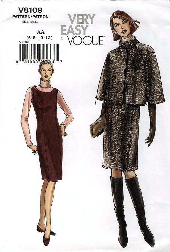 Vogue V8109 Misses' or Misses' Petite Capelet and Jumper Sewing Pattern - Uncut - Size 6, 8, 10, 12