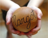 Personalized Toy Ball, Wooden Waldorf Toy Baby Gift