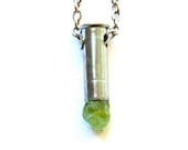 OBERON raw peridot mini bullet crystal necklace