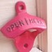 Hot Pink Bottle Opener - Rustic - Bright Pink Cast Iron - Game Room-Vintage Inspired - Retro Style - French Hot Pink - Metal Wall Decor