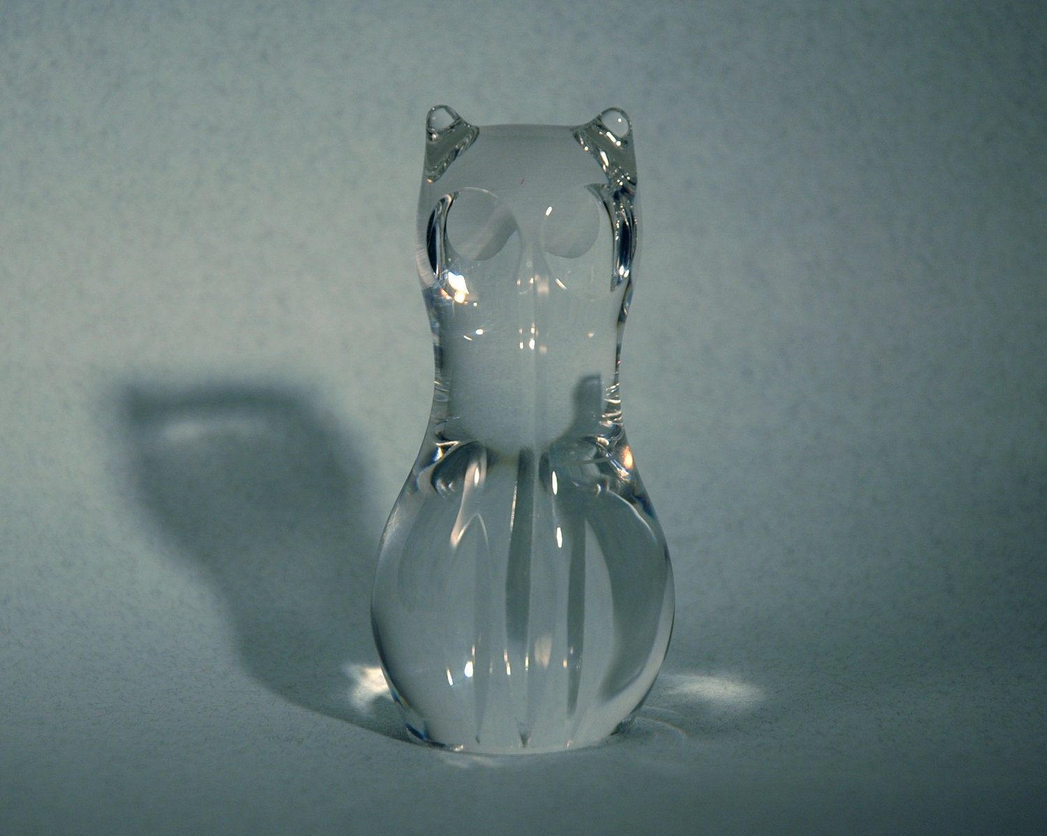 Vintage Spode Glass Cat Paperweight Figurine by artdecotime