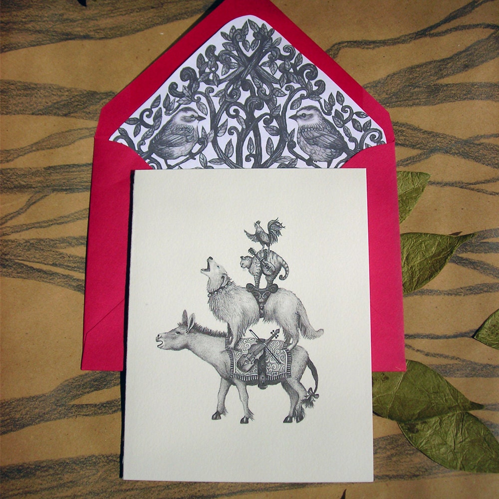 Set of 5 Eco-Friendly Brementown Musicians Notecards