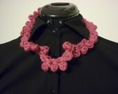 Raspberry loopy necklace, 22 inches, crocheted
