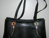 Vintage 1980s HB southwestern style black purse / handbag / shoulder bag