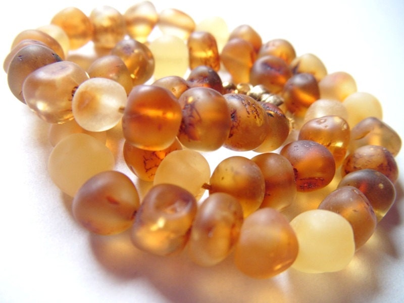 100% Genuine RAW Unpolished Baltic Amber Teething Necklace Made-to-order in the USA