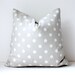 Smoke Grey cream polka dots Decorative Designer Pillow Cover 18 Accent Cushion ikat light gray smoke charcoal spots preppy circles Fall