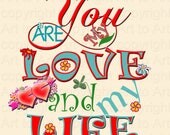 THREE SIZES LOVE card Or poster, tag, Digital Image (283) you print room decor greeting or gift to valentines Instant download