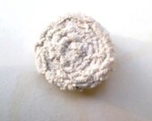 Brooch. Twisted braid. Eco. Upcycled. Beige