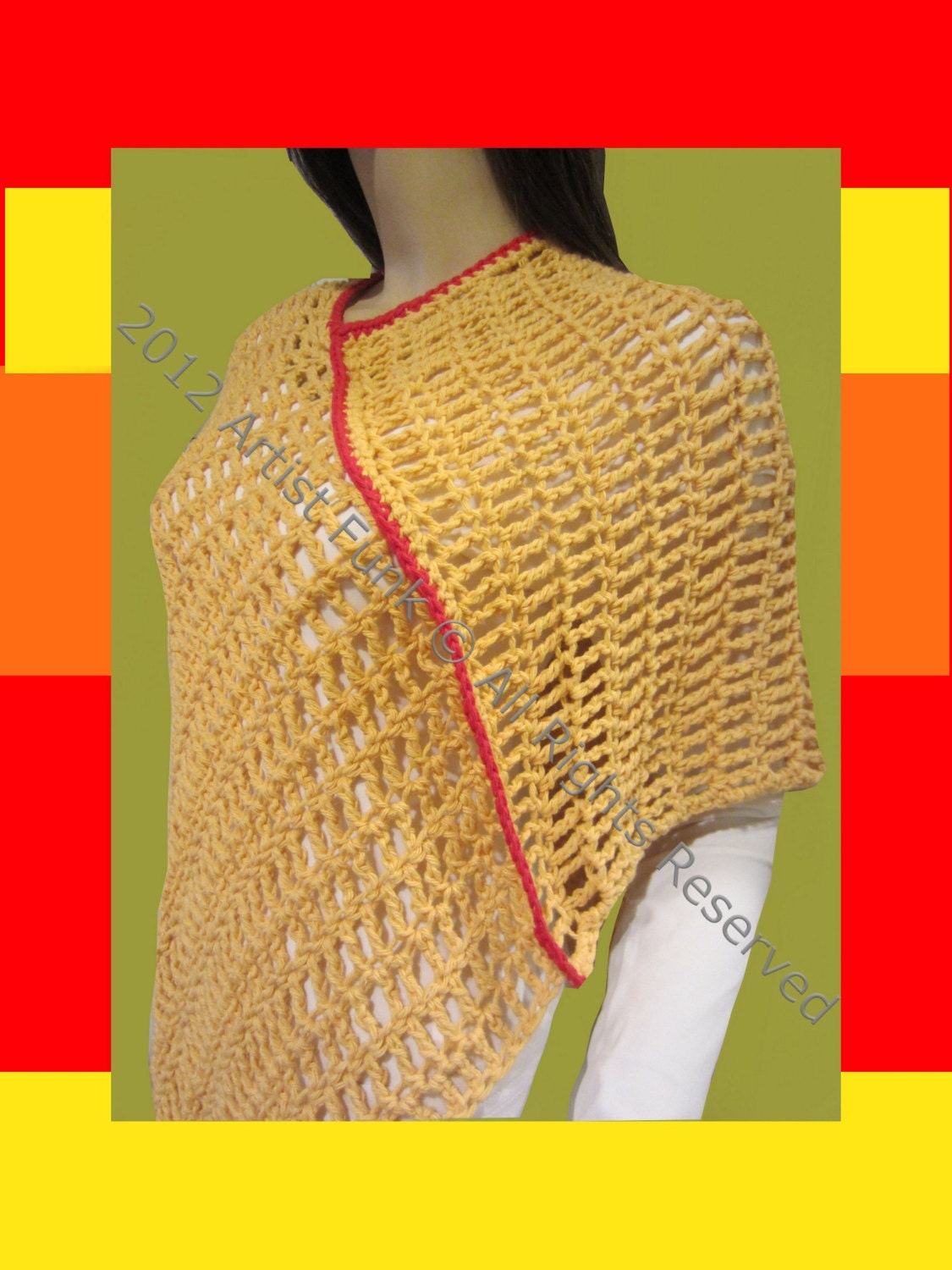 Womens Poncho , Funky Handmade Ponchos , Boho Poncho , Handmade Crochet 100% Cotton