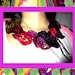 Funky Handmade Scarves , Colorful Funky Scarflette With Black Toggle Beaded Closure