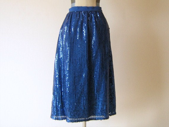 Blue Sequin Skirt
