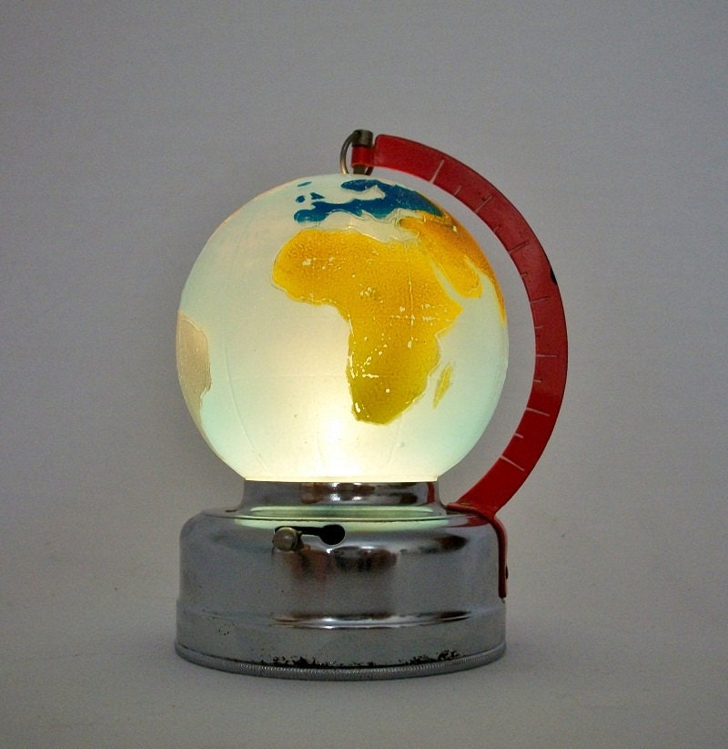 Vintage Globe - World's Smallest Illuminated Glass Globe - TREASURY PICK