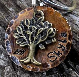 Tree Pet ID Tag -Collar Tag/Dog Tag (Mystical Forest) Rustic/Antiqued