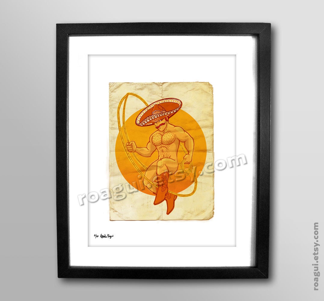 SALE - La Riata   8 x 11 print - the rope - mexican folk charro man
