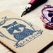 Raccoon Woodland Animal Lined Notebook Moleskine Journal Hand Carved Stamp Stocking Stuffer