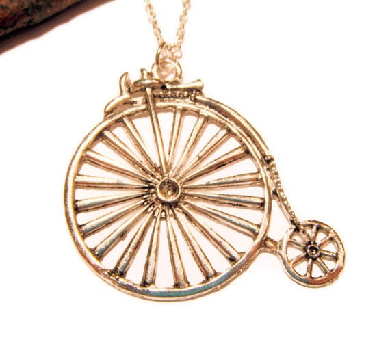 Silver Bicycle Necklace - ON SALE