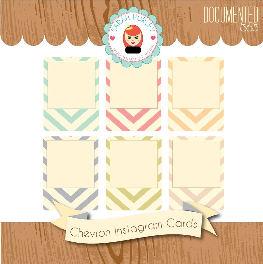 Documented 365 Chevron Instagram Journaling Card Kit by Sarah Hurley Digital & Hybrid Scrapbooking / Cardmaking / Crafts