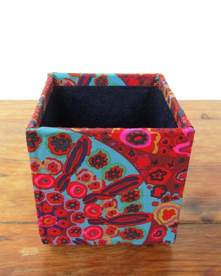 Fabric Wrapped Pencil Cup / Pencil Box, Craft Organizer for the Office, Studio, or Dorm