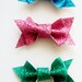 Glitter Glam Tiny Bows Set of 6: Choose from Nine Colors