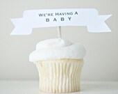 Cupcake Celebration Banner Toppers Collection  (custom, one dozen, color of your choice)