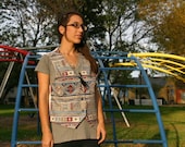 Vintage 80s 90s Tribal Ethnic Faux Batik Printed Cloth Vest - S / M