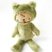 Kawaii ZOMBIE Teddy Bear Plushie in Green Faux Beaver Fur Large ZOMBEAR Limited Quanity