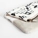 Tribal Pattern Printed Leather-Suede Pouch black No. ZP-103