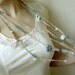 Pastel Fiber Necklace with 4 strings and metal chain