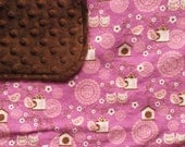 Purple bird and owl baby girl blanket - Songbird