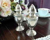 Unmarked Silver Plated Salt and Pepper Shakers  - Weighted 8226