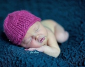 chunky pink butterfly beanie  - Size Newborn