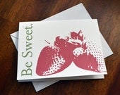 Recipe Card, Strawberry, Thank You, Birthday Card, For Him, For Her, Humorous, Funny, Over the Hill, Thinking of You, Kitchen, Art, Print