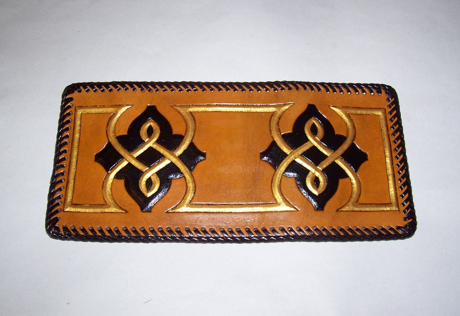 Hand Carved Celtic Imperial Tri-Fold Billfold