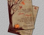Fall Invitation, Autumn Invitation, Halloween Invitation, Tree Invitation, Invite