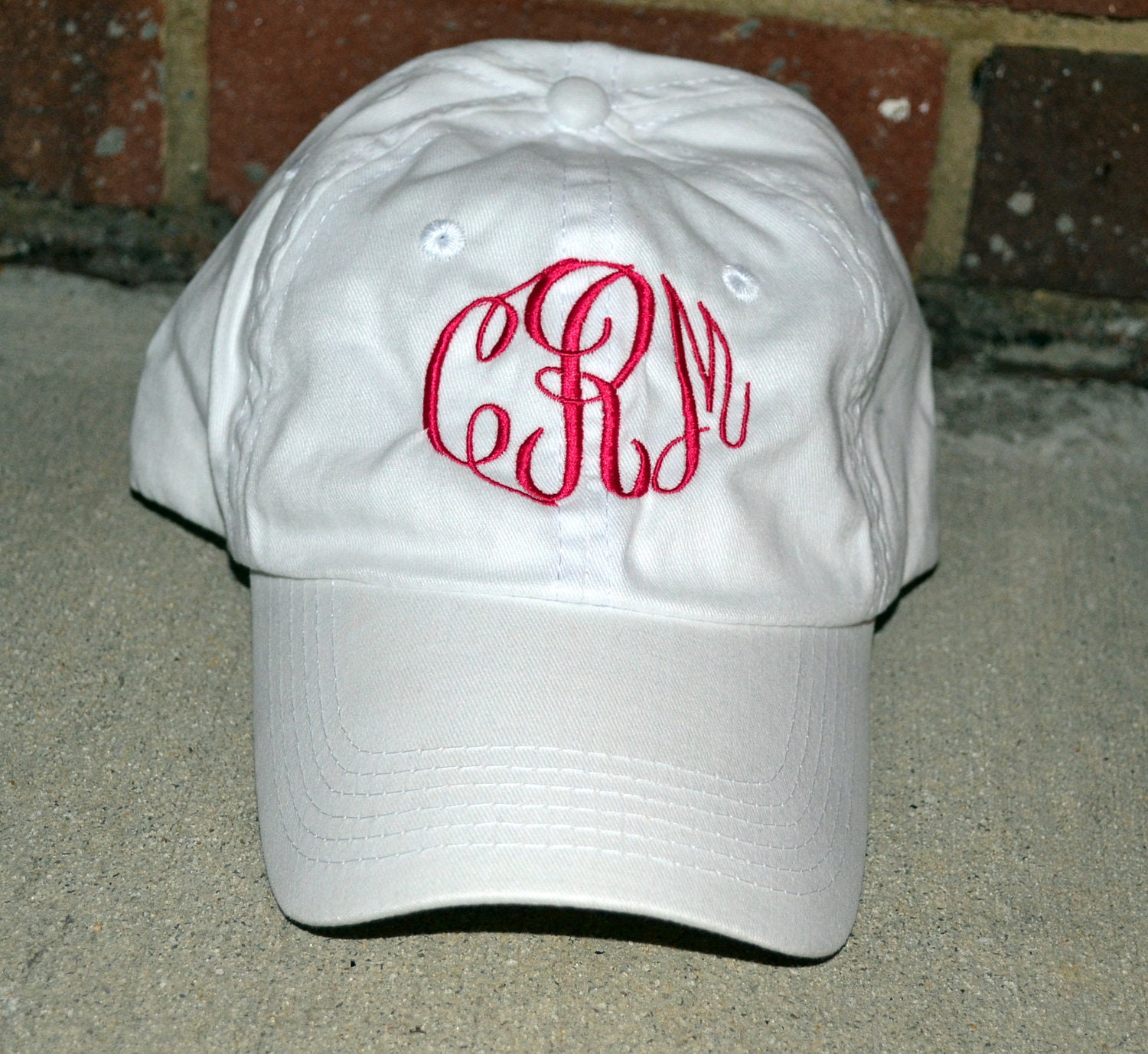 White Monogrammed Baseball Cap Hat - Bridesmaid Gift - Sorority - Greek - Bridal Shower